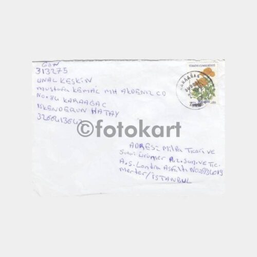 2001 İskenderun Karaağaç Posta Damgalı Zarf