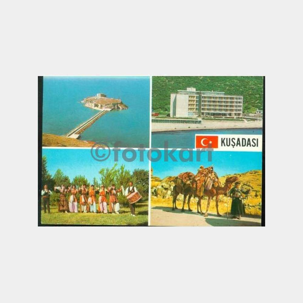 1969 Kuşadası 4 Görünüş Kartpostal