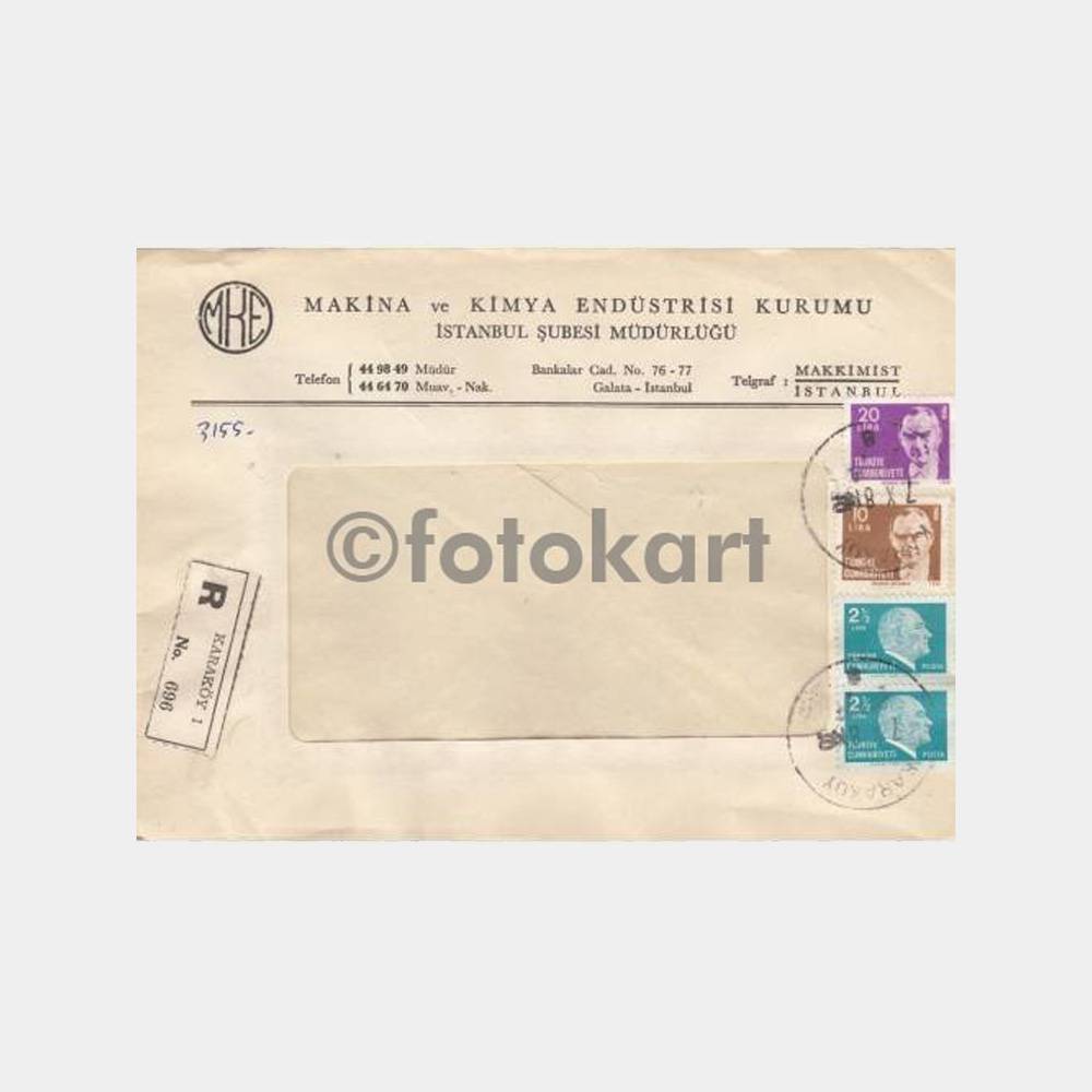 1981 MKE Karaköy Posta Damgalı Zarf