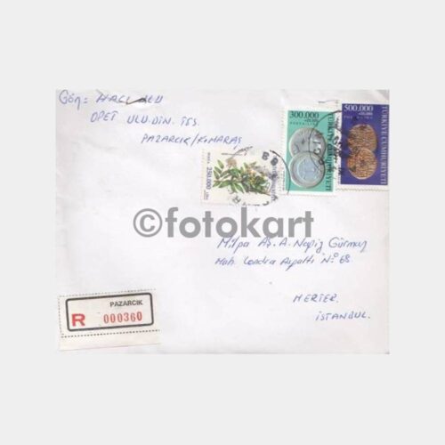 2001 K.Maraş Pazarcık Posta Damgalı Zarf