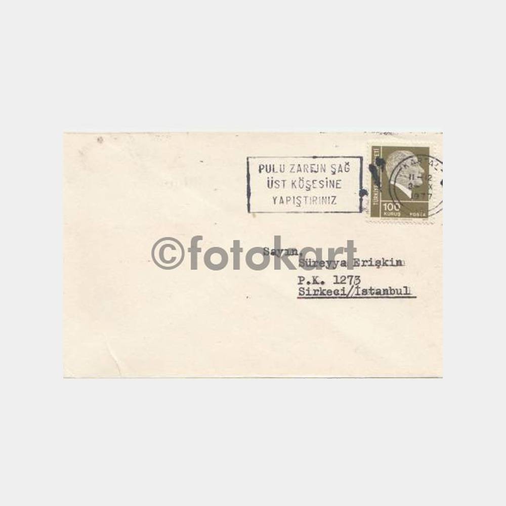 1979 PTT Flamları Damgalı Zarf