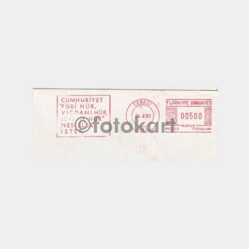 1983 PTT Ata Konulu Flam Damgalı Zarf