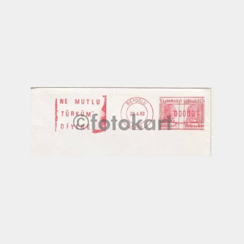 1983 PTT Ata Konulu Flam Damgalı Zarf