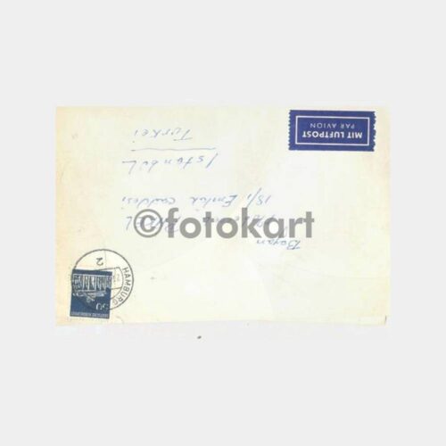 1959 Hamburg Hotel Reichshof Damgalı Zarfı