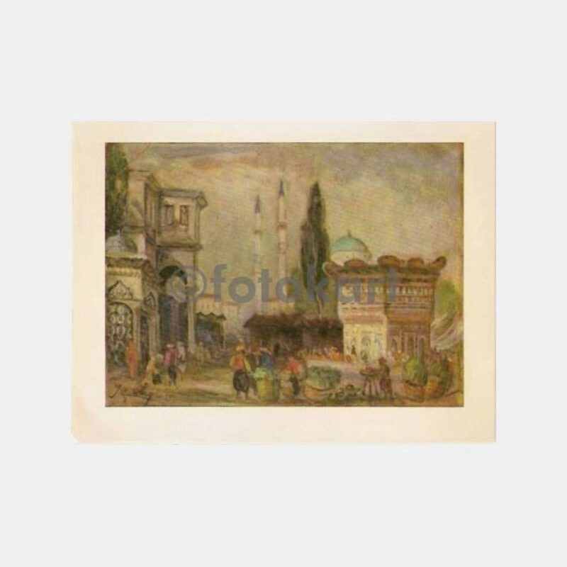 Ressam İbrahim Çallı Tophane Çeşmesi Tablo Tebrik Kartı