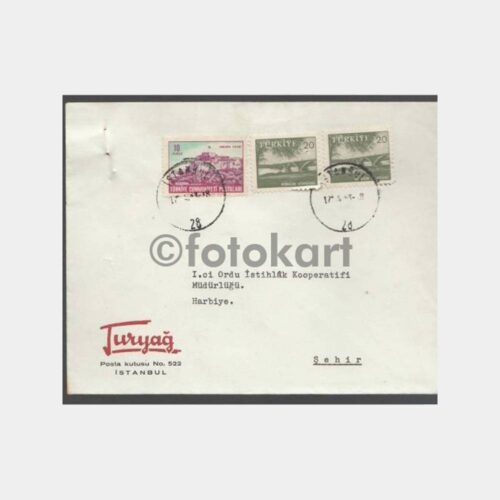 1962 Turyağ Damgalı Zarf ve Kağıdı