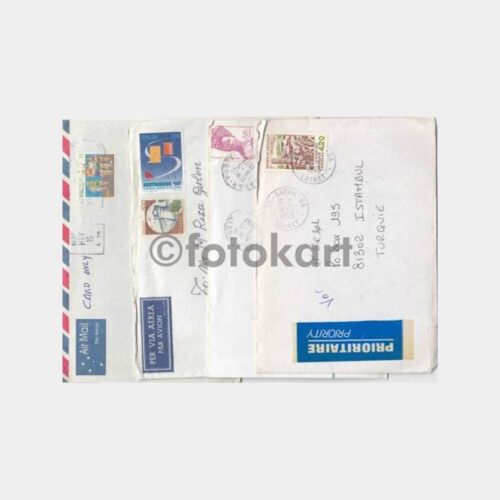 4 Adet Yabancı Pullu Damgalı Zarflar