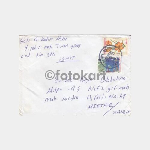 2001 Yahyakaptan İzmit Posta Damgalı Zarf