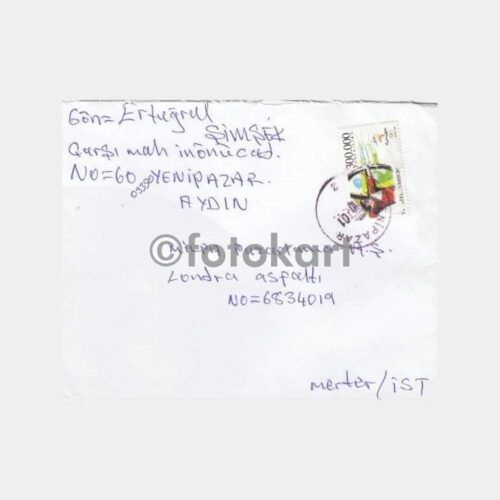 2001 Aydın Yenipazar Posta Damgalı Zarf