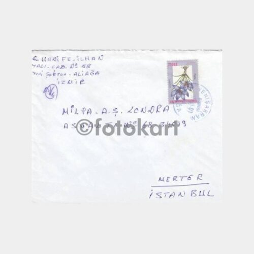 2001 Aliağa Yenişakran Posta Damgalı Zarf