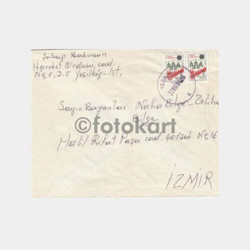 1984 Yeşilköy Posta Damgalı Zarf