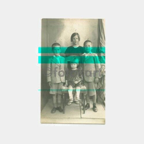 1935 Erzincan Asker Aile Çocukları Fotoğraf