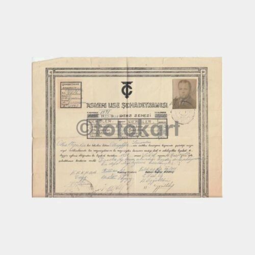 1934 Maltepe Askeri Lise Diploma Şehadetnamesi