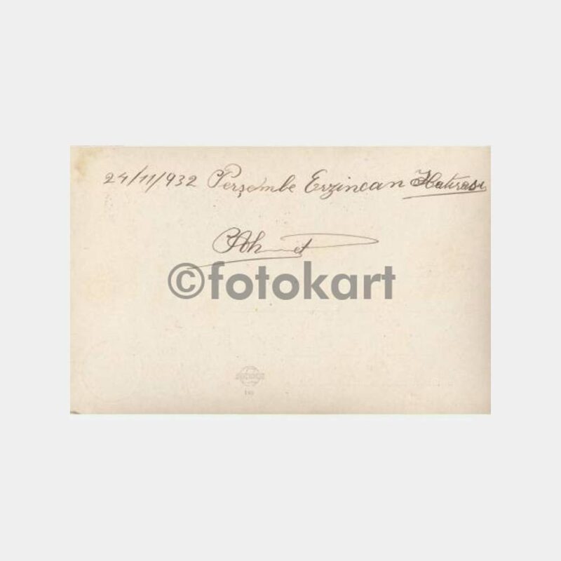1932 Askeri Öğrenci Erzincan Hatırası Fotoğraf - Görsel 2