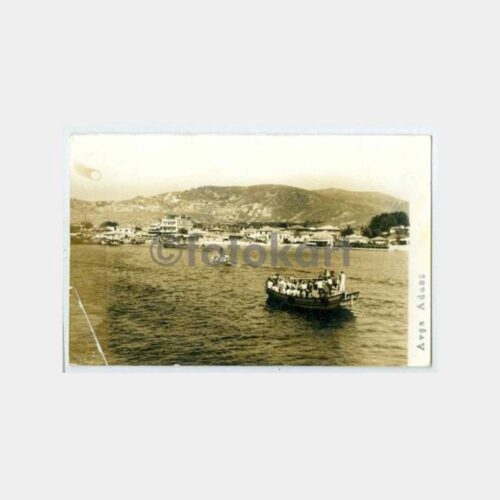 1970 Avşa Adası İskelesi Motor Görünüş Fotokart