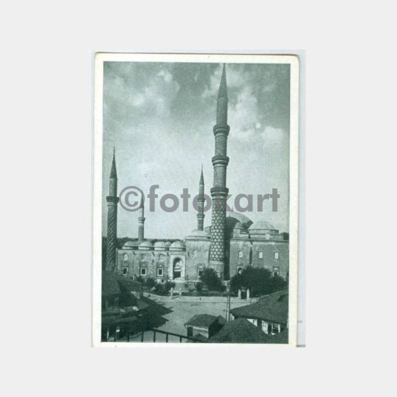 1930 Edirne Üç Şerefeli Cami Konulu Kartpostal