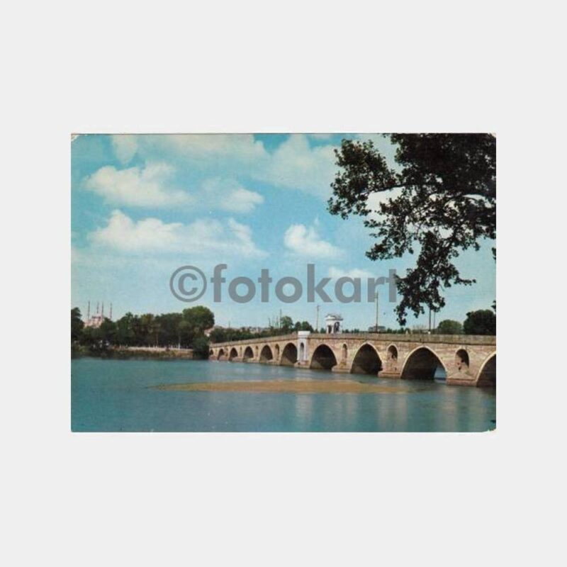 1966 Edirne Meriç Köprüsü Kartpostal