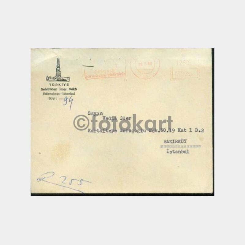 1980 Edirnekapı Şehitlik İmar Vakfı Zarfı