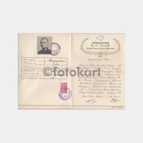 1938 Bursa Askeri Lisesi Diploması