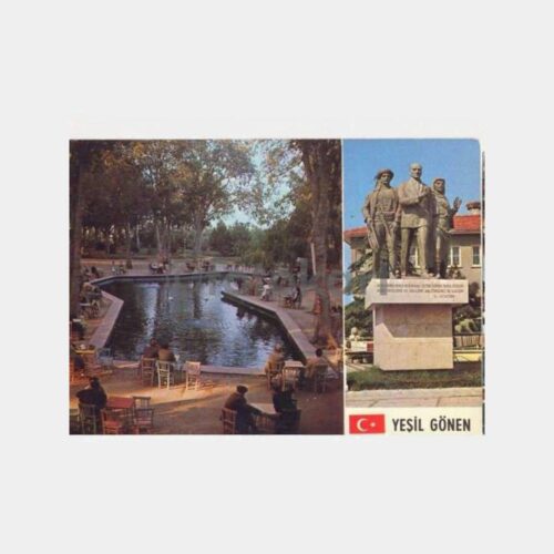 Balıkesir Gönen Park ve Heykel Görünüş Kartpostal