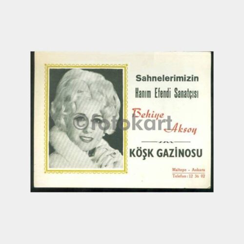 Ankara Köşk Gazinosu Behiye Aksoy Fotoğraf Kabı