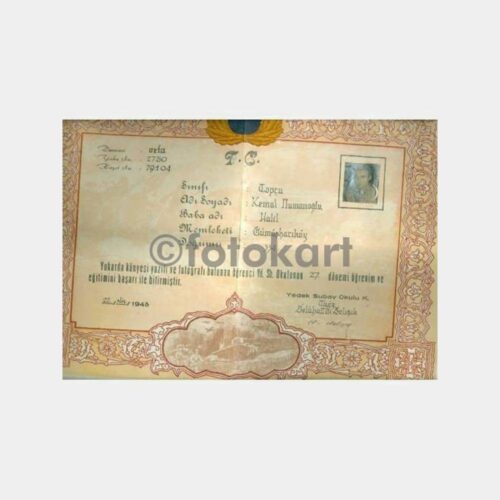 1948 Yedek Subay Okulu Diploması