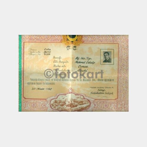 1950 Yedek Subay Topçu Diploması