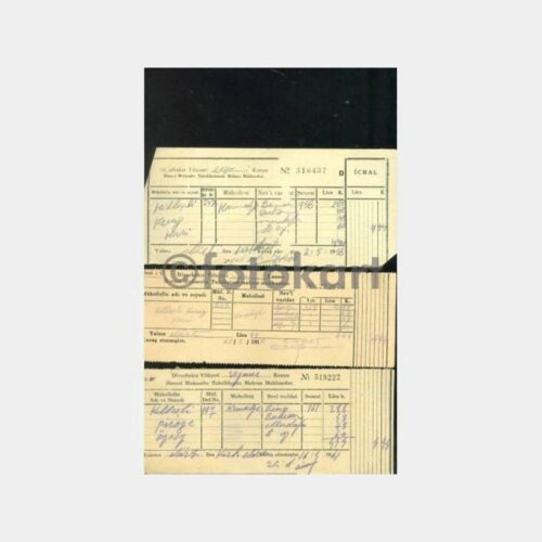 1957 Diyarbakır Ergani 3 Adet Vergi Makbuzu