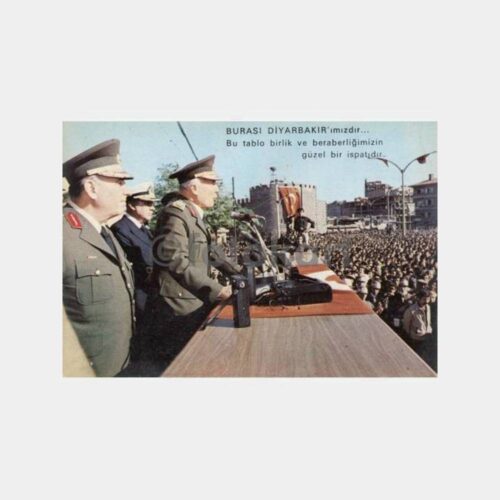 1980 Kenan Evren Diyarbakır Konuşması Kartpostal