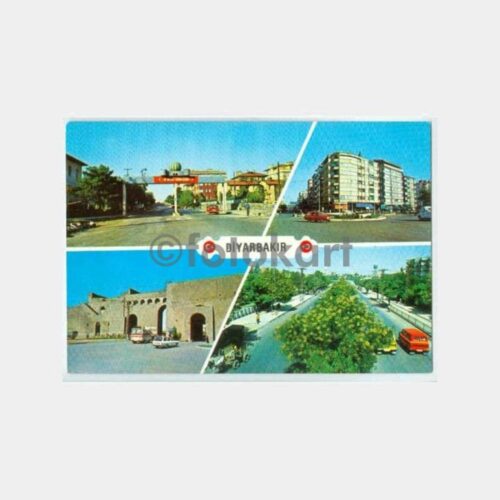 1968 Diyarbakır 4 Görünüş Kartpostal