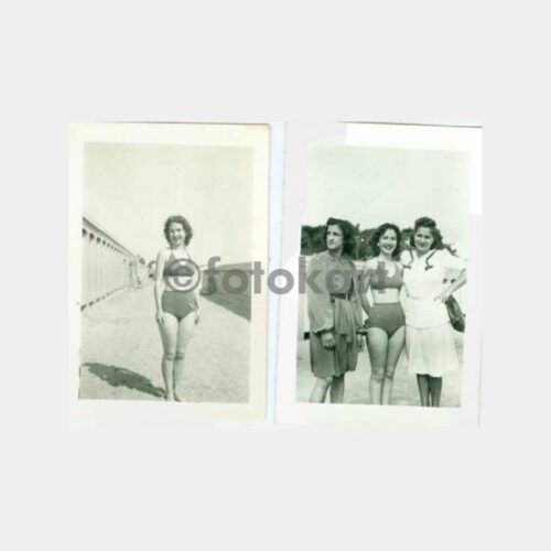 1940 Florya Plajı Kadın Görünüş 2 Adet Fotoğraf