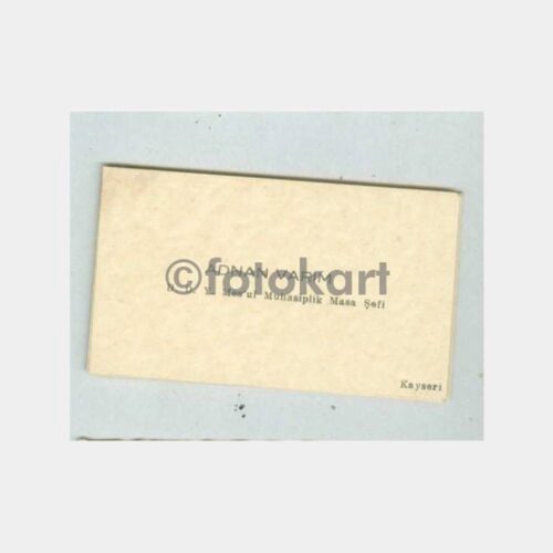 1940 Kayseri Adnan Varım DDY Konulu Kartvizit