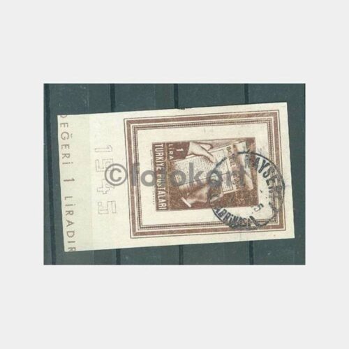 1945 Kayseri Bez Fabrikası Damgalı Blok Üzerine Özel Damga