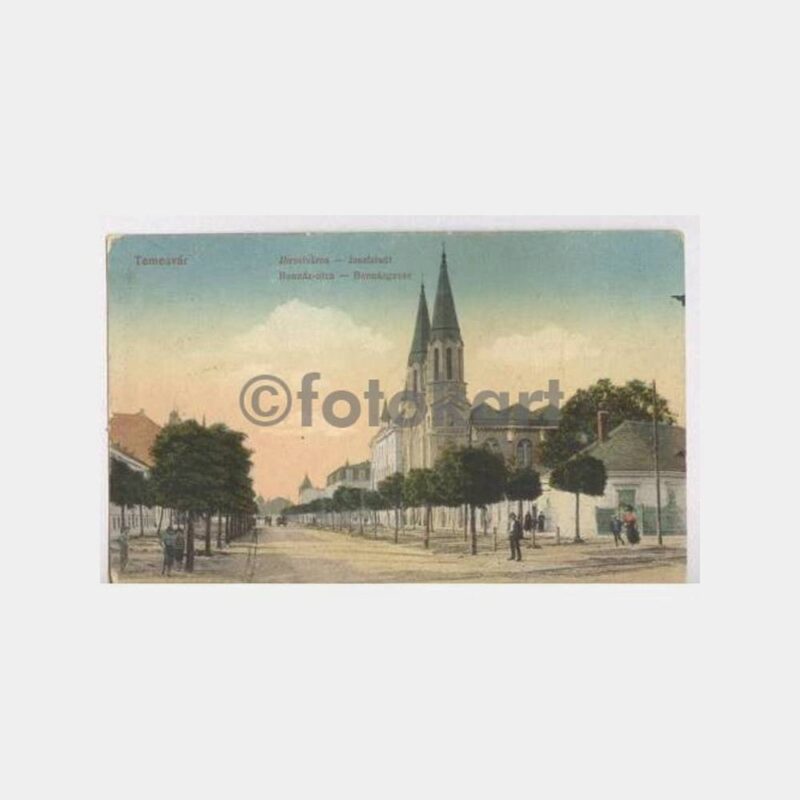 1921 Romanya Temeşvar Damgalı Nadir Kartpostal