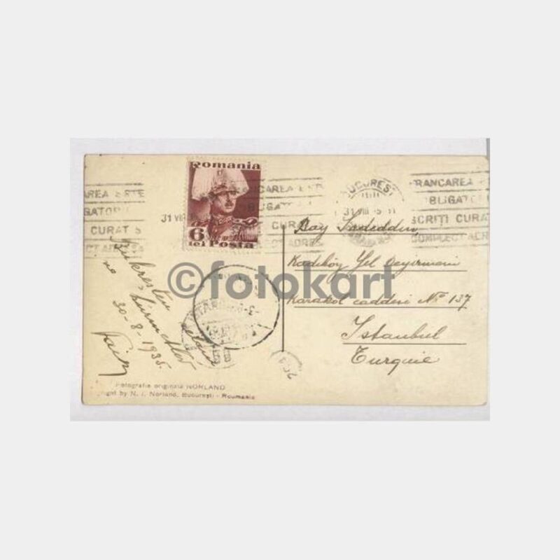 1935 Romanya Bükreş Damgalı Kartpostal - Görsel 2