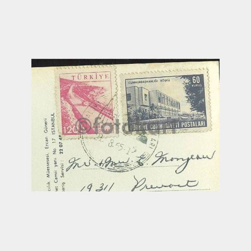 1965 Yalova Kaplıca Turistik Damgalı Kartpostal - Görsel 2