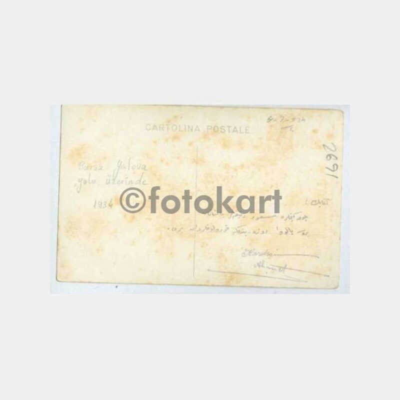 1934 Bursa Yalova Yolu Görünüş Kartpostal - Görsel 2