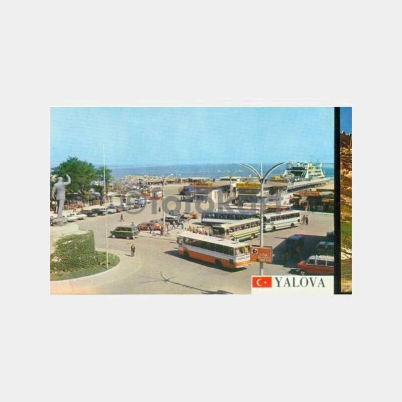 1975 Yalova Otobüsler Görünüş Kartpostal