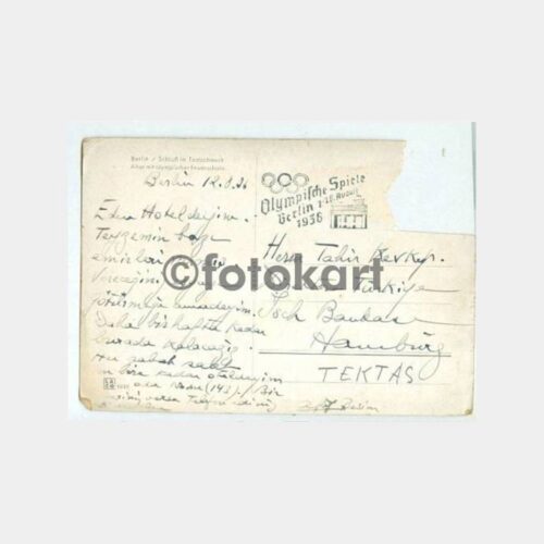 1936 Berlin Olimpiyat Oyunları Damgalı Kartpostal