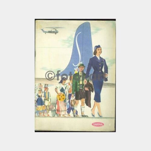 1958 Sabena Havayolları Uçak Tanıtım Broşürü