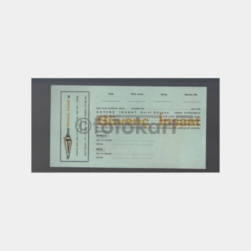 1970 Bursa Boş Senet Kağıdı