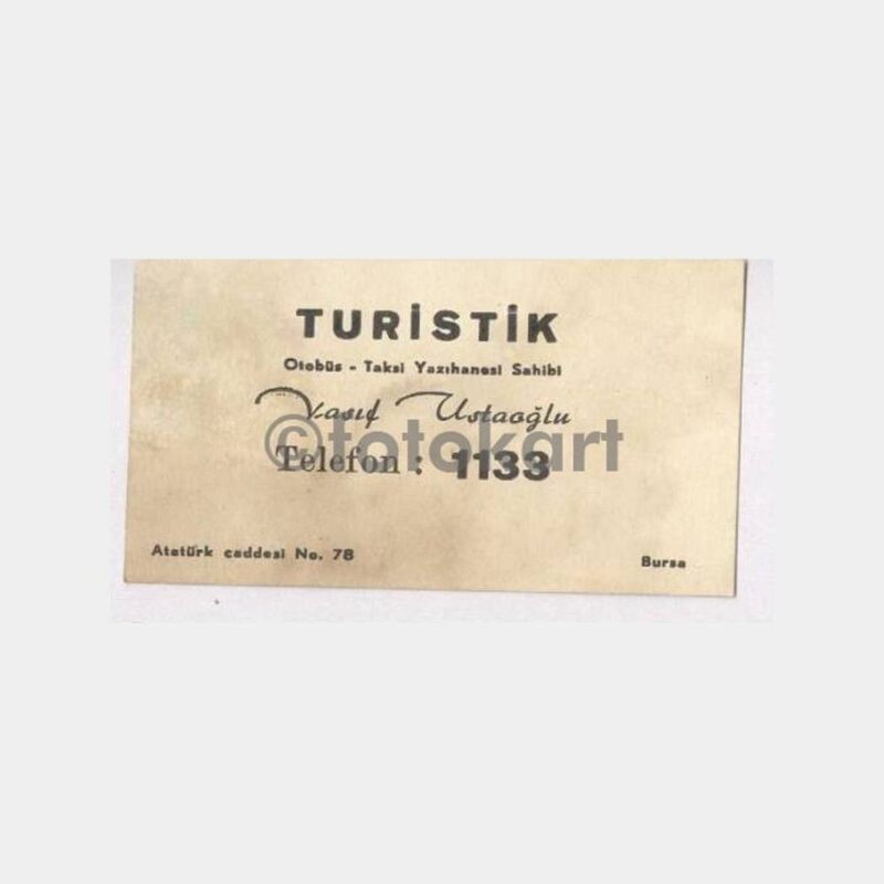 Bursa Turistik Taksi Yazıhane Kartvizit