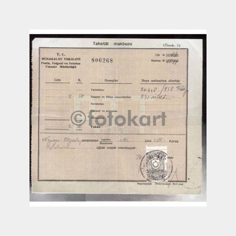 1941 Bursa Radyo Abone Ücreti Makbuzu