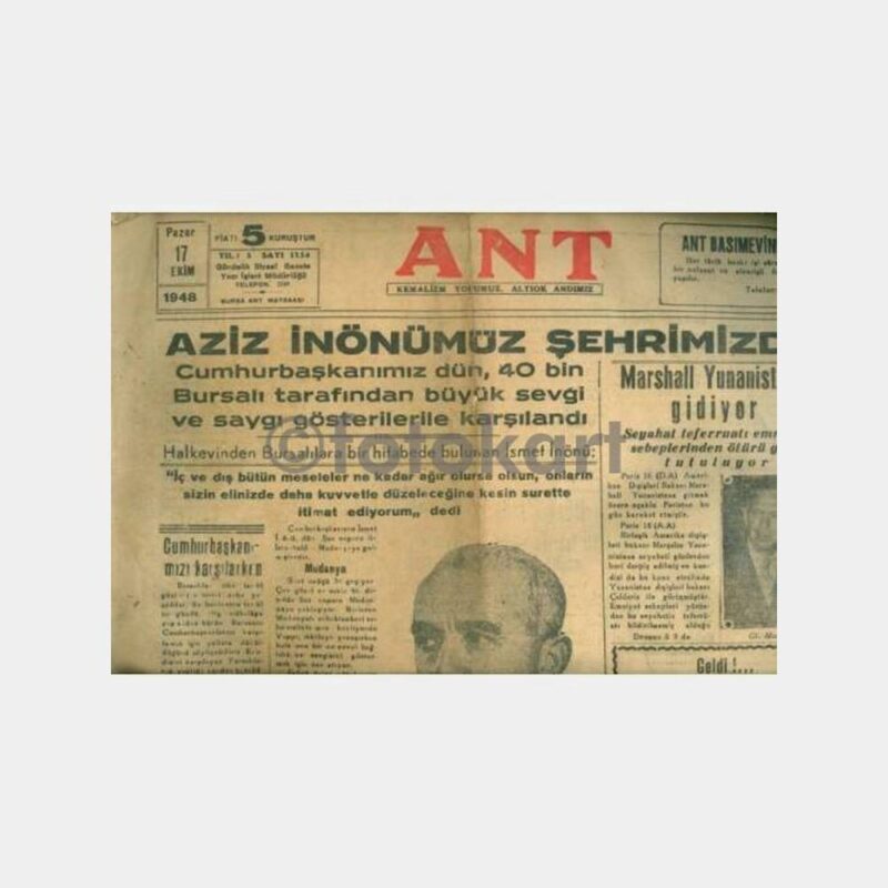 1948 Bursa Ant Gazetesi