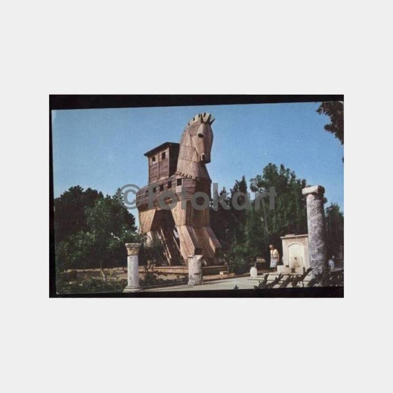 Çanakkale Truva Atı Damgalı Kartpostal