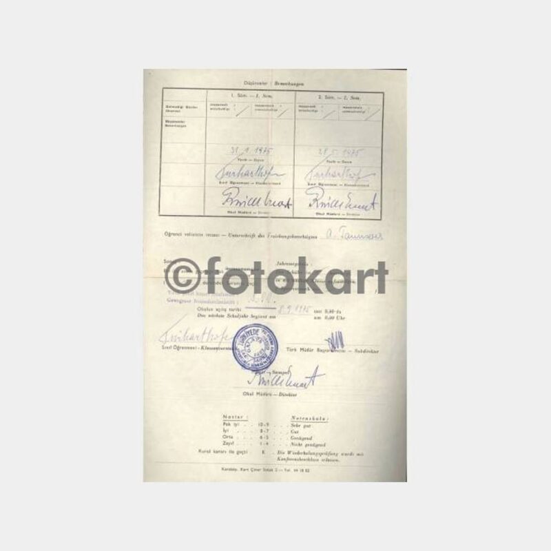 1975 Sankt Georg Avusturya Lisesi Diploması