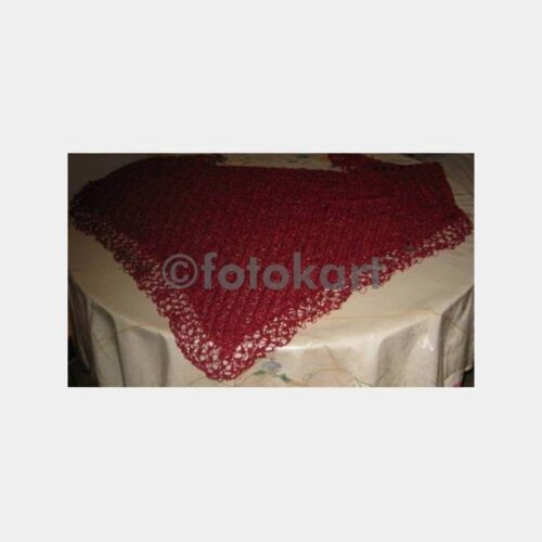 El İşi Bordo Renkli Kadın Şal