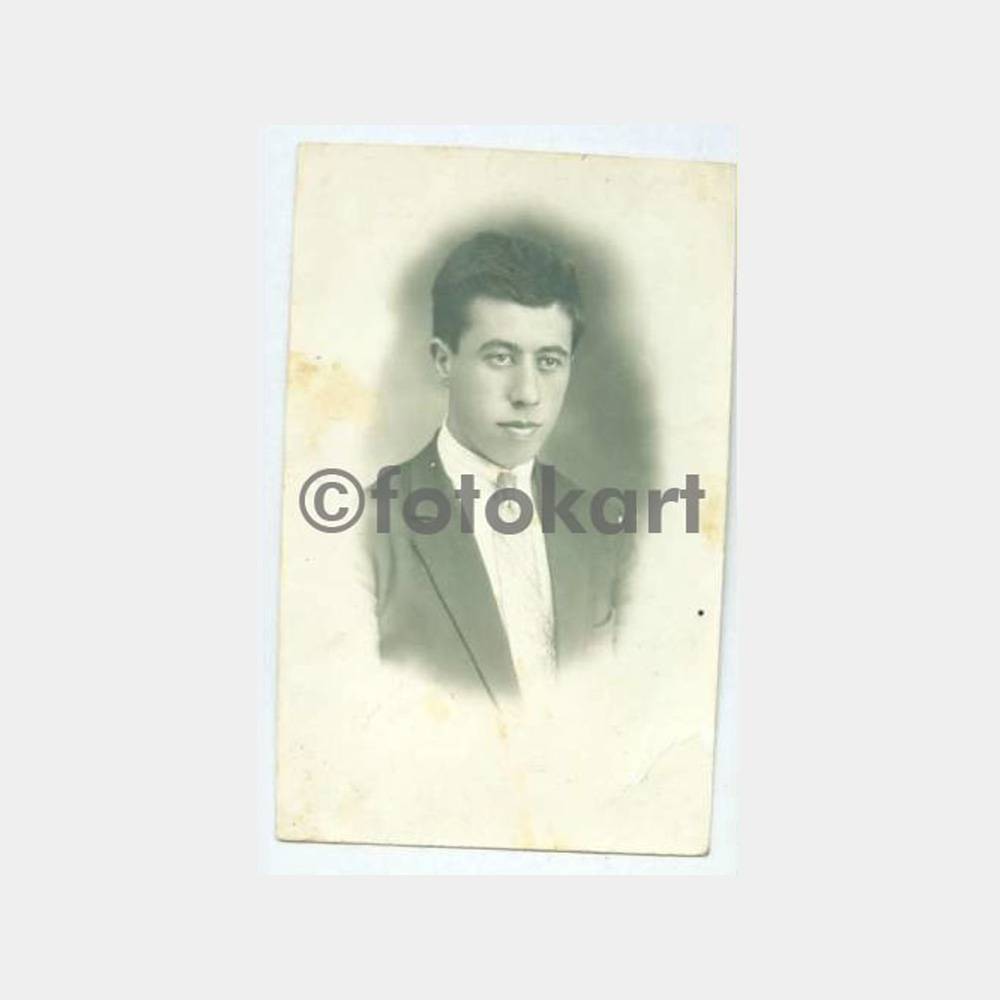 1929 Kravatlı Genç Bay Stüdyo Fotoğraf