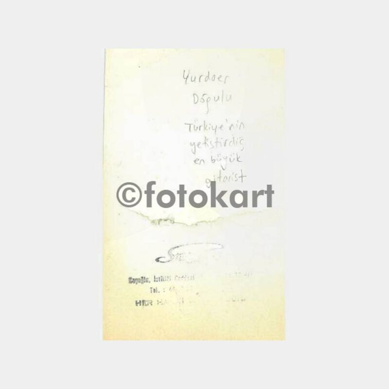 1970 Ünlü Gitarist Yurdaer Doğulu İmzalı Kartpostal - Görsel 2