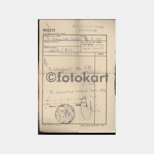 1990 Haydarpaşa Numune Hastanesi Reçetesi